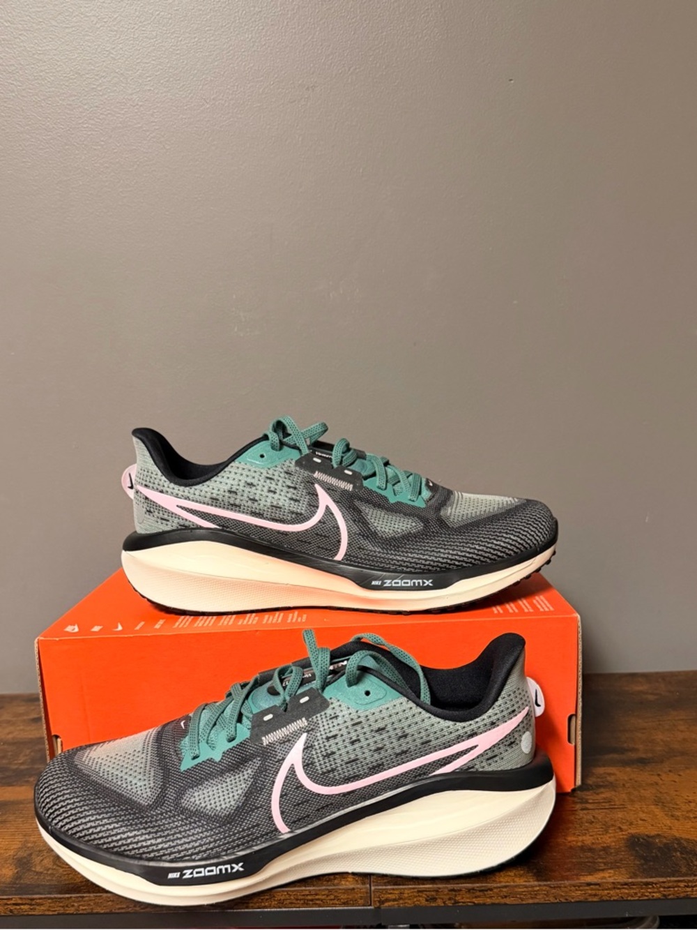 Nike Women's Gray Teal Pink ZoomX Running Shoes
